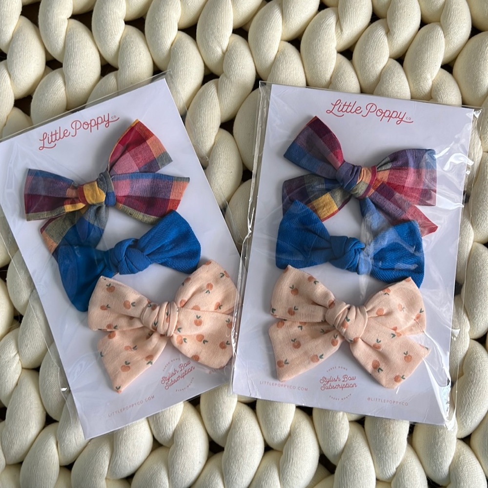 NWT Little Poppy Co June 2022 bows (2 sets)